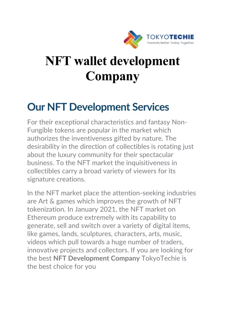 nft wallet development company