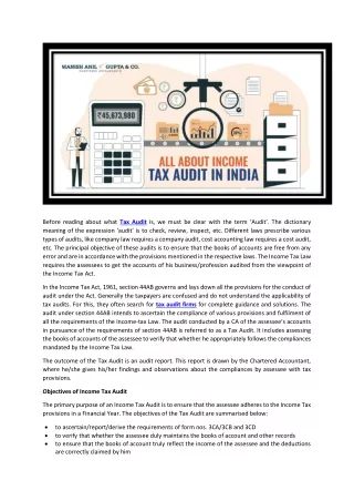 before reading about what tax audit is we must