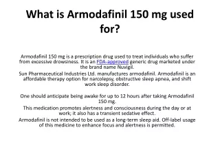 What is Armodafinil 150mg used
