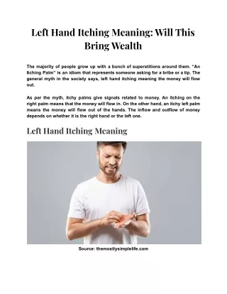 left hand itching meaning will this bring wealth