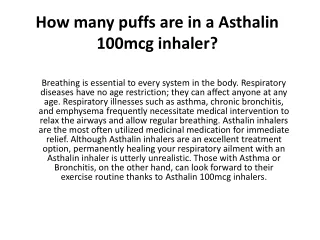 How many puffs are in a Asthalin 100mcg