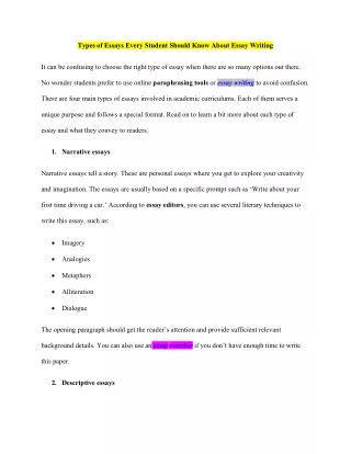 types of essays every student should know about