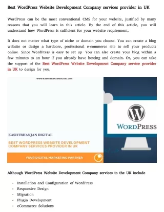 best wordpress website development company