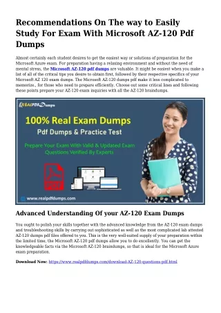 Feasible Your Planning By means of AZ-120 Pdf Dumps