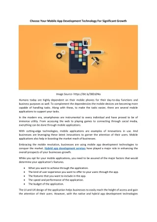 choose your mobile app development technology