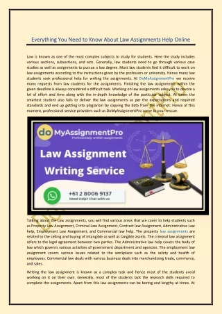 everything you need to know about law assignments