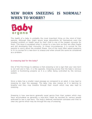 new born sneezing is normal when to worry