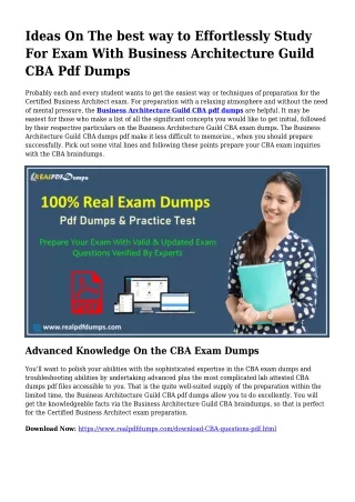 Practical Your Preparing Through CBA Pdf Dumps