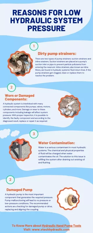 reasons for low hydraulic system pressure