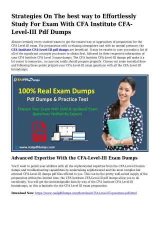 CFA-Level-III PDF Dumps To Solve Planning Problems