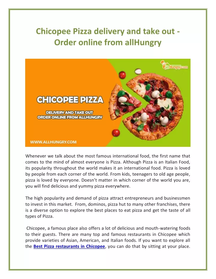 chicopee pizza delivery and take out order online