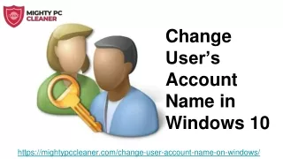 Change User Account Name in Windows 10