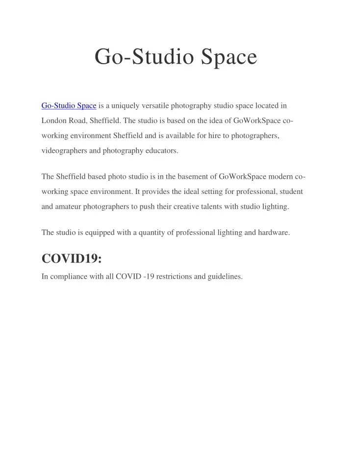 go studio space