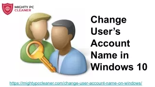 Change User Account Name in Windows 10