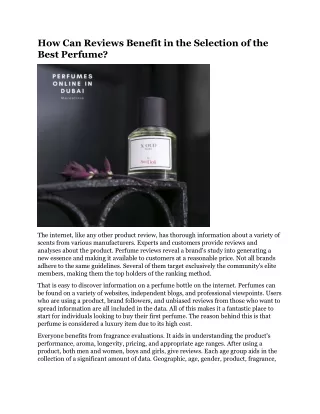 how can reviews benefit in the selection