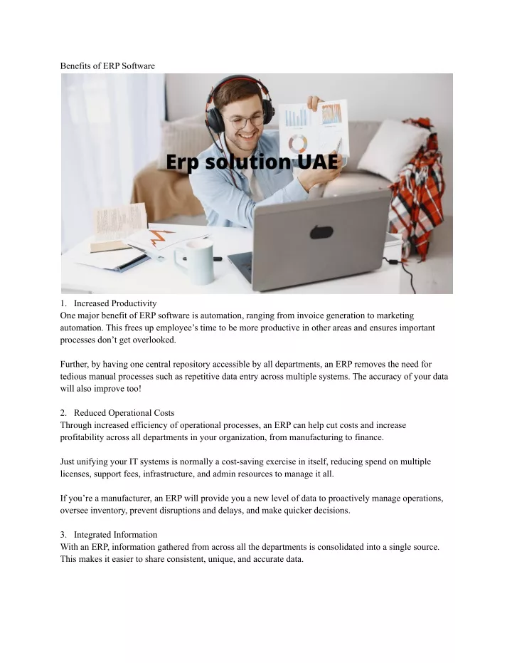 benefits of erp software