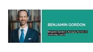 BENJAMIN GORDON- EXPERTISE IN THE SUPPLY CHAIN SECTOR