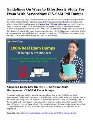 CIS-SAM PDF Dumps To Solve Planning Troubles
