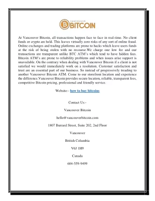 at vancouver bitcoin all transactions happen face