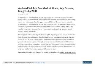 android set top box market share key drivers