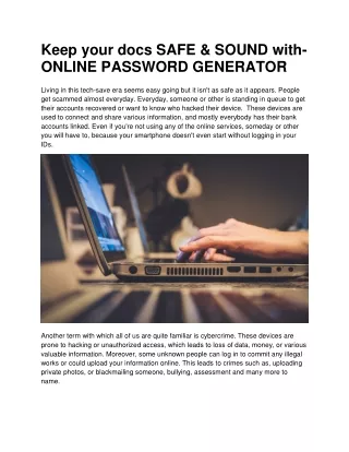 keep your docs safe sound with online password