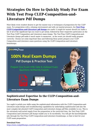 Sustainable CLEP-Composition-and-Literature Dumps Pdf For Amazing Consequence