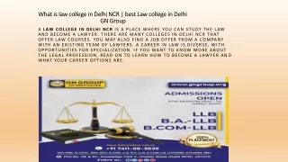 What is law college in Delhi NCR  best Law college in Delhi GN Group