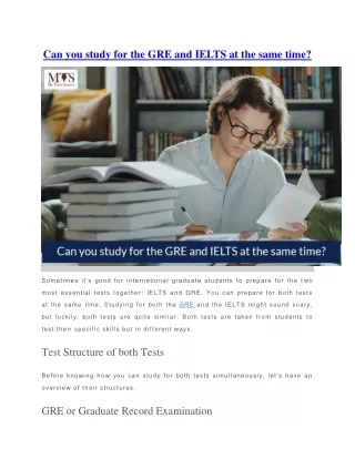 can you study for the gre and ielts at the same