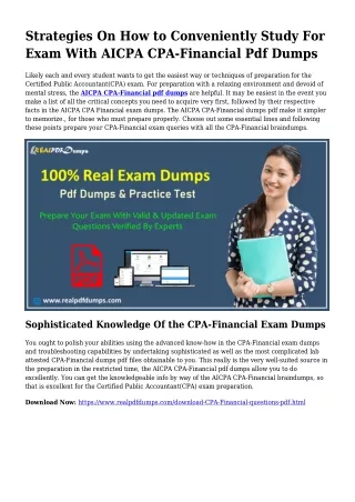 CPA-Financial Pdf Dumps The Rational Preparing Source