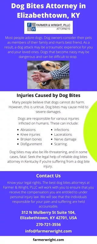 Dog Bites Attorney in Elizabethtown, KY