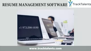 Track Talents: Resume Management Software