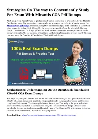 Valuable Preparing From the Aid Of COA Dumps Pdf