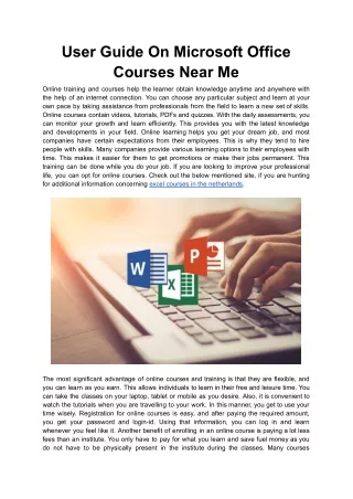 user guide on microsoft office courses near me
