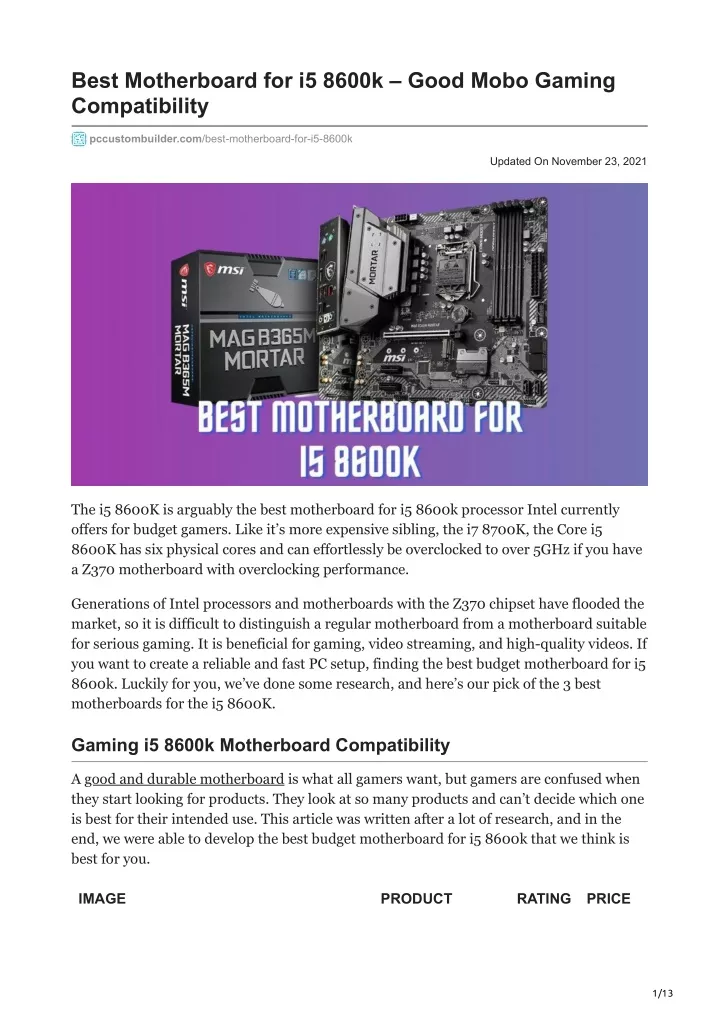 best motherboard for i5 8600k good mobo gaming