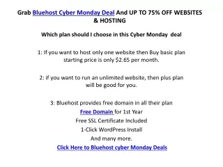 Bluehost cyber monday deal