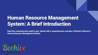 human resource management system a brief introduction