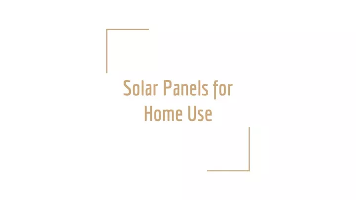 solar panels for home use