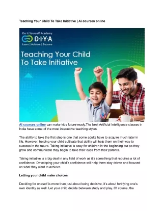 teaching your child to take initiative ai courses