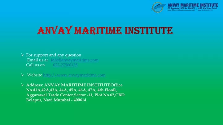 anvay maritime institute