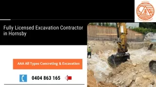 Fully Licensed Excavation Contractor in Hornsby and Gosford