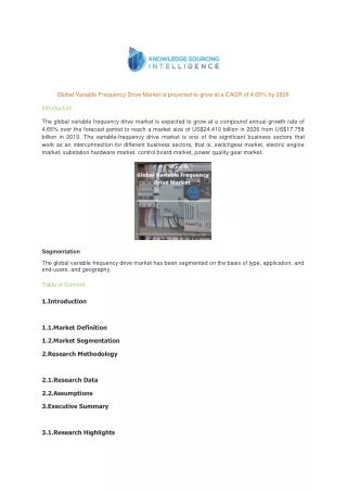 global variable frequency drive market