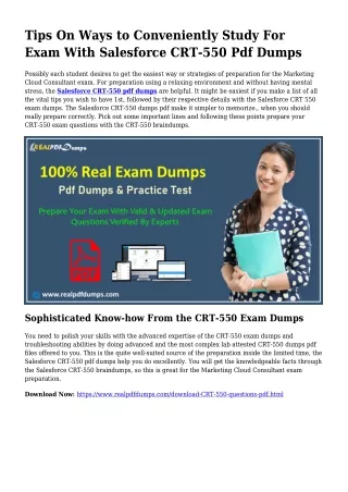 Polish Your Competencies While using the Support Of CRT-550 Pdf Dumps