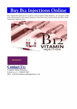 Buy B12 Injections