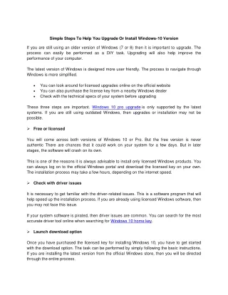 simple steps to help you upgrade or install