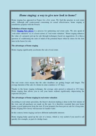 home staging a way to give new look to home