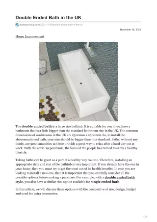 double ended bath in the uk
