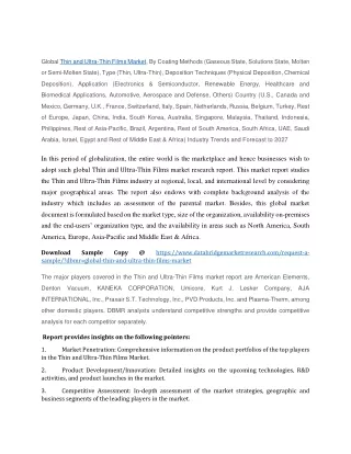 global thin and ultra thin films market