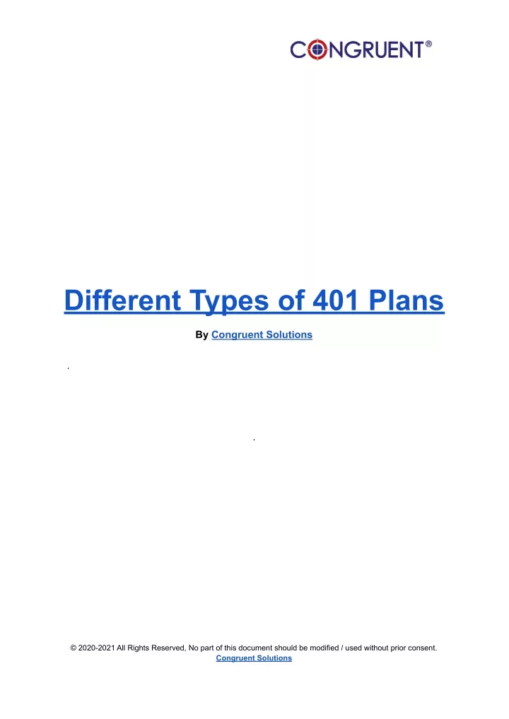 PPT - Different Types Of 401k Plans PowerPoint Presentation, Free ...