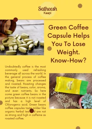 Do You Know Green Coffee Capsules Helps In Loosing Weight