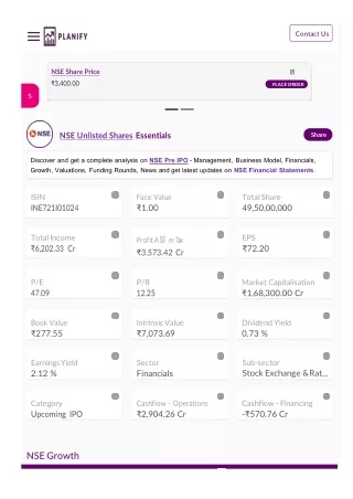 Looking for NSE Unlisted shares and NSE Share Price